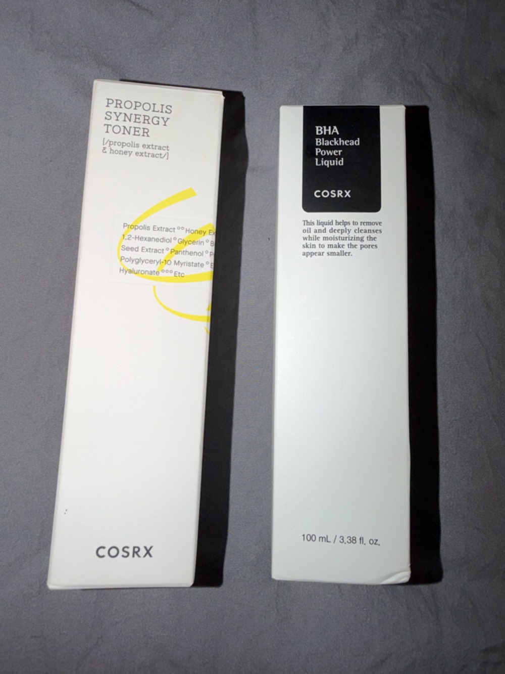 COSRX Niacinamide+BHA Exfoliant & Full Fit Propolis Synergy Toners